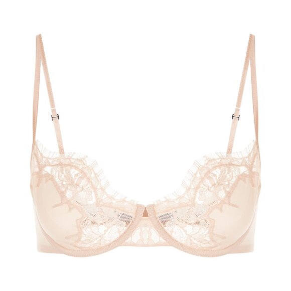 La Perla Women's Nude Beige Silk Lace Unpadded Bra US 36C IT 3C
